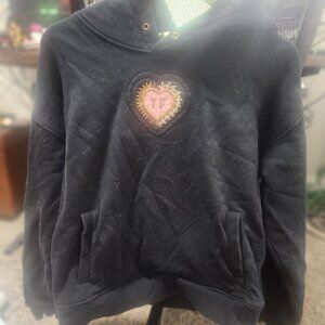 Teddy fresh black heart beaded hoodie.